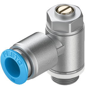 شیر کنترل جریان یا فلوکنترل یکطرفه رزوه 1/4 شلنگ خور 10 فستو مدل GRLA-1/4-QS-10-D